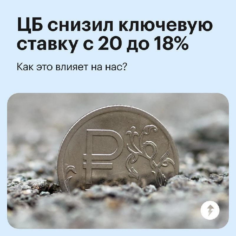 Ключевую ставку снизили с 20 до 18%. Что дальше?
В карточках смотрите ключевые моменты главной экономической новости прошлой недели | Сетка — социальная сеть от hh.ru