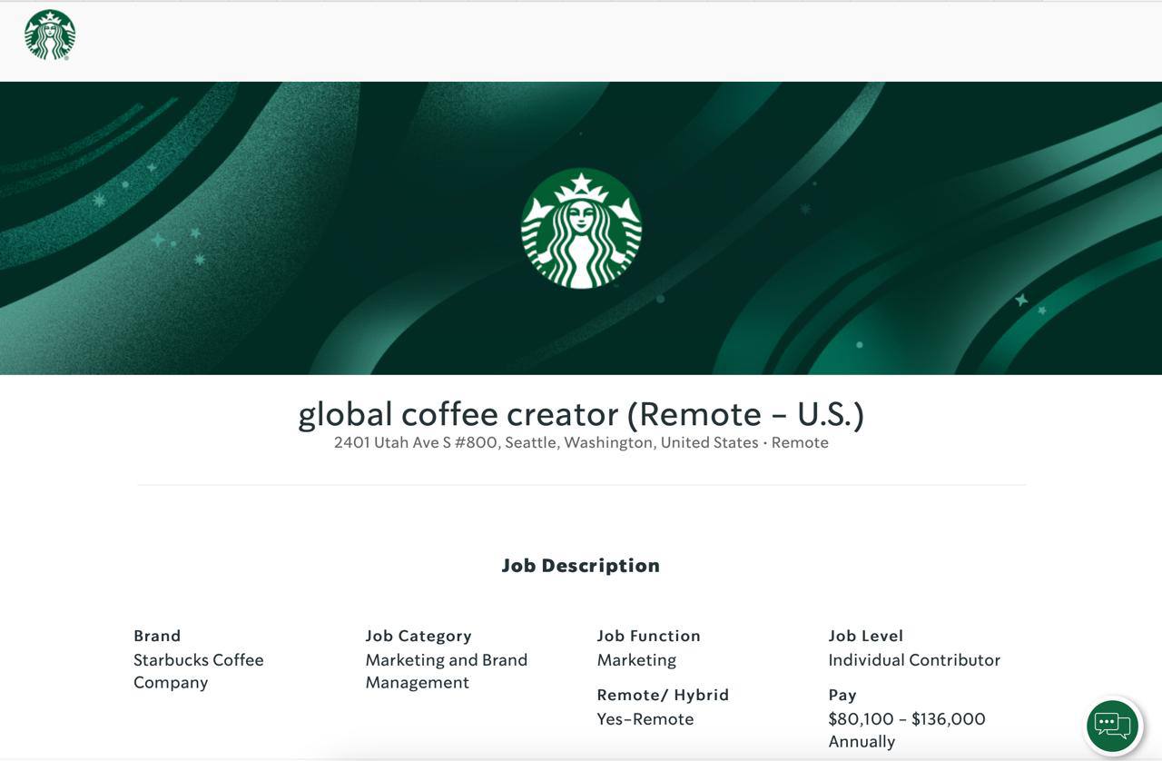 Зумерам с латте приготовиться
Starbucks ищет кофейных креаторов, которые будут путешествовать по миру, пить кофе и снимать ролики для TikTok
Длится работа ровно год, за это время вы посетите от 10 до ... | Сетка — социальная сеть от hh.ru