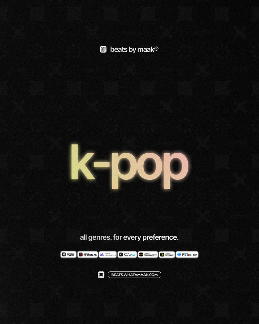🎵 «K-Pop биты» ╳ от maak®
ℹ️ В нашем каталоге более 400 различных аранжировок, в самых популярных жанрах, на любой вкус и предпочтения | Сетка — социальная сеть от hh.ru
