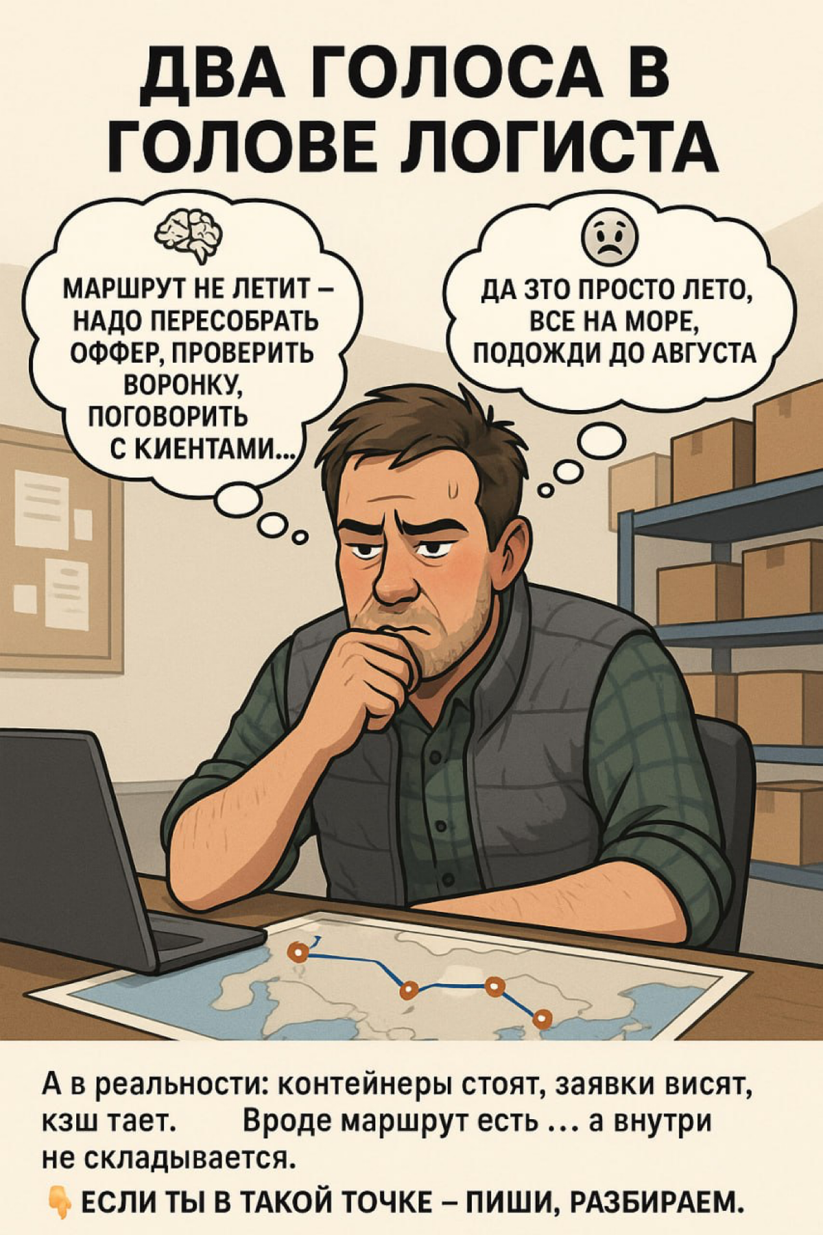 Два голоса в голове логиста. | Сетка — социальная сеть от hh.ru
