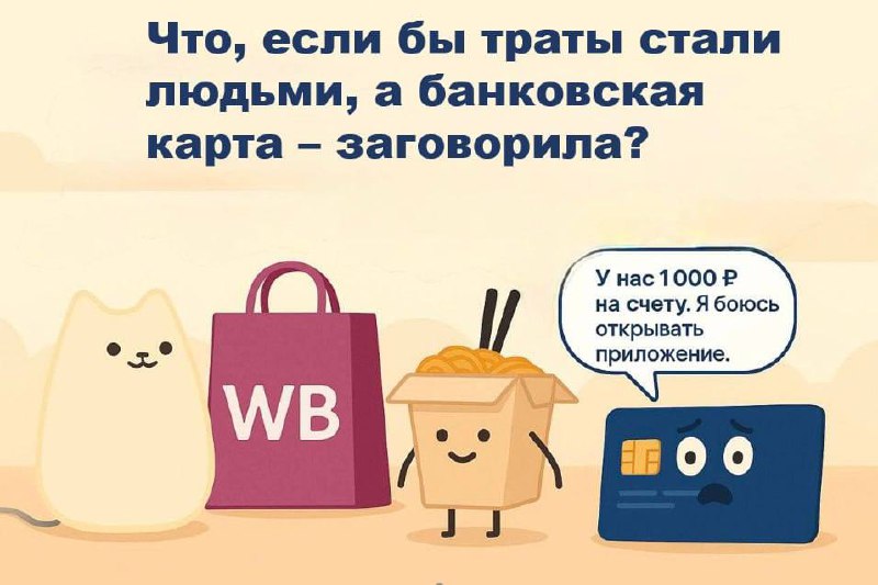😳 Что, если бы траты стали людьми, а банковская карта — заговорила?
Иногда кажется, что наши покупки живут собственной жизнью | Сетка — социальная сеть от hh.ru