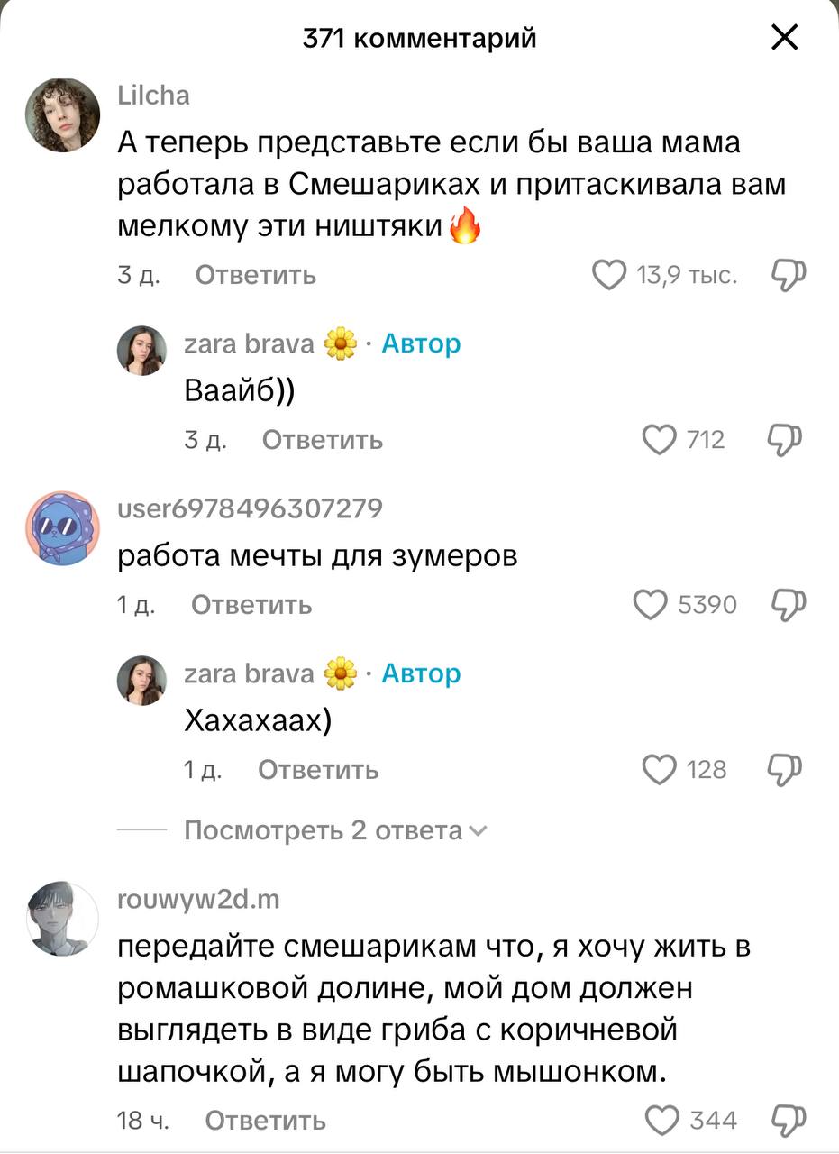 «Работа мечты для зумеров». Девушка похвасталась в ТикТоке, что она работает со Смешариками и показала офис и мерч, который раздают сотрудникам | Сетка — социальная сеть от hh.ru