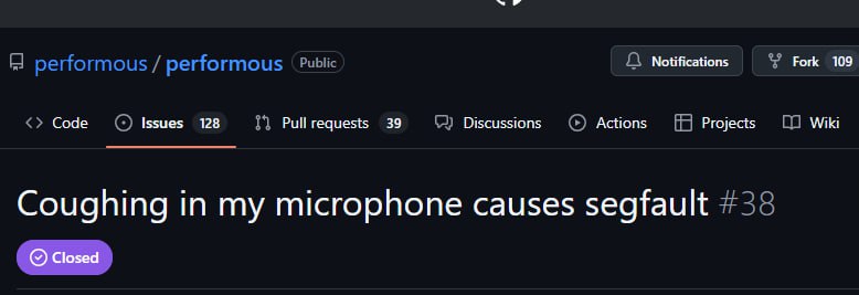 Мир С разработки и настоящего фаззинга изучены ещё слишком мало.
https://github.com/performous/performous/issues/38 | Сетка — социальная сеть от hh.ru