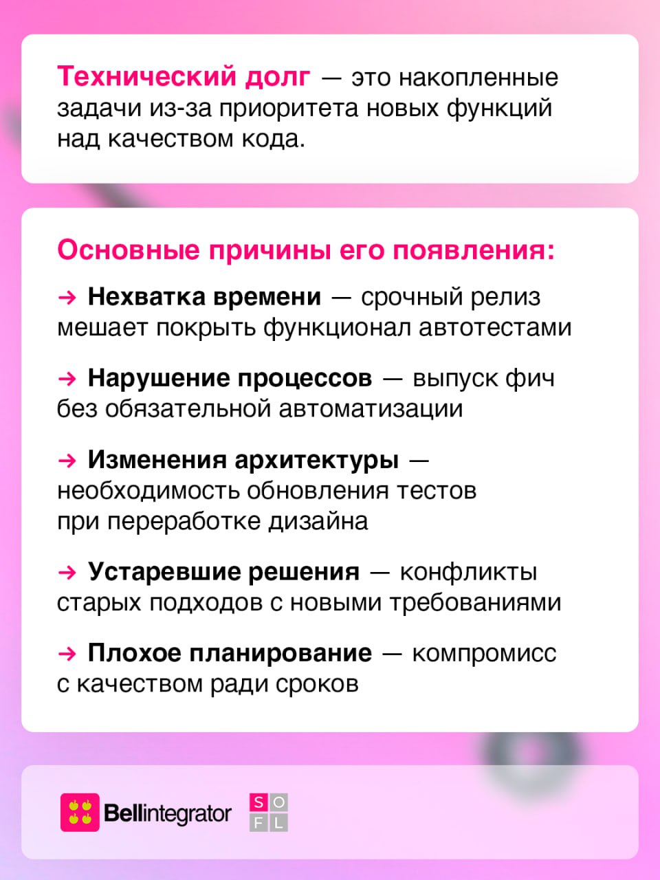 👀 Никому не задолжали? А если проверим?
Накопление технического долга тормозит разработку и увеличивает расходы на поддержку, поэтому важно грамотно им управлять | Сетка — социальная сеть от hh.ru