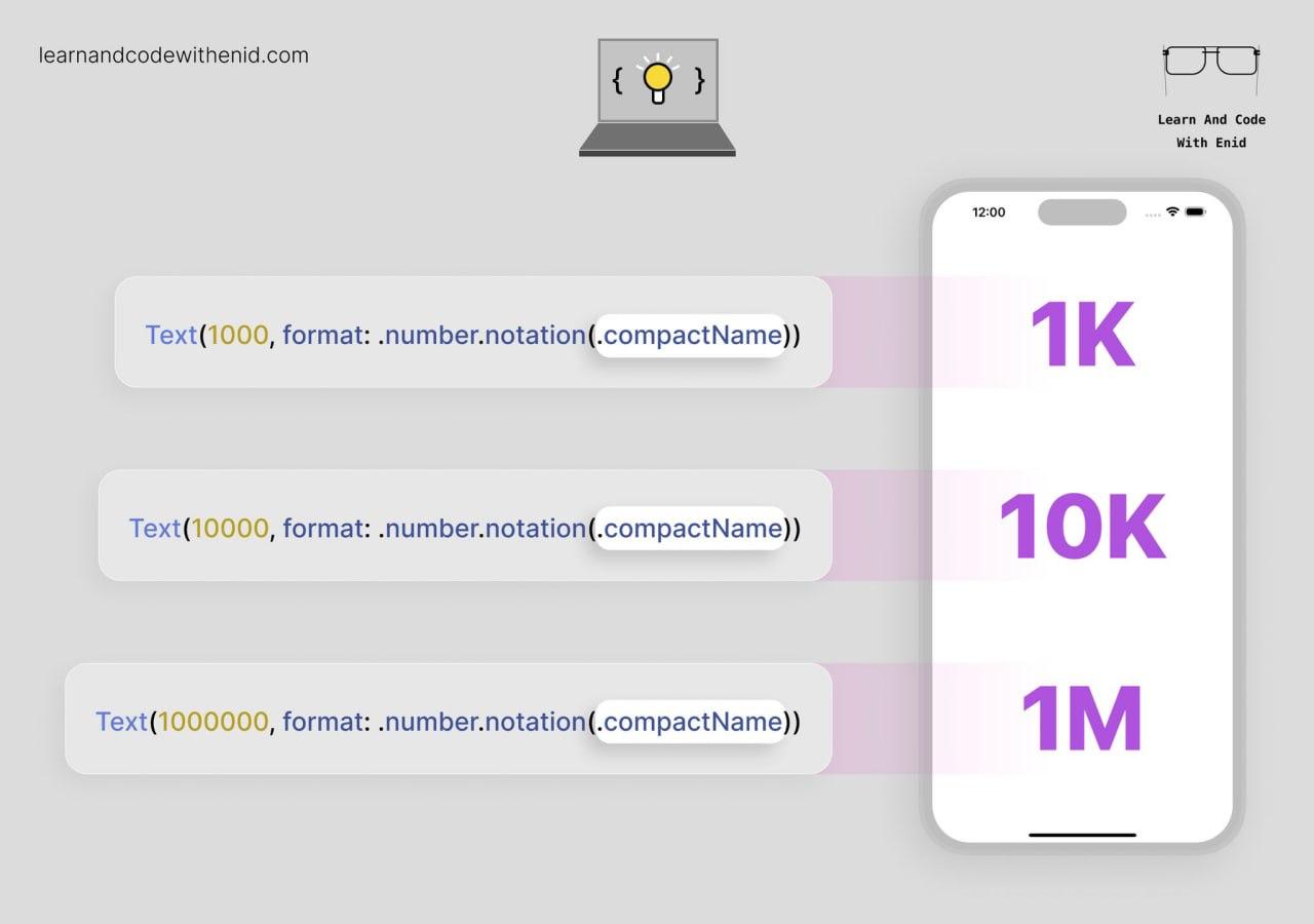 SwiftUI совет
Легко форматируй числа в удобочитаемом виде — например, 1K вместо 1000 — прямо внутри Text
В этом посте были ссылки, но мы их удалили по правилам Сетки | Сетка — социальная сеть от hh.ru