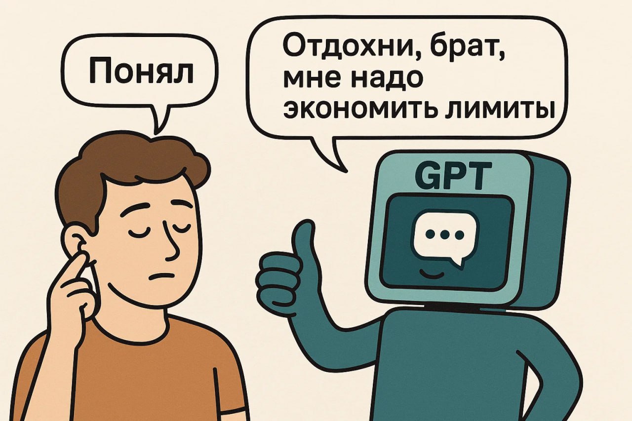 Давайте посмотрим, что там OpenAI опять выкатили...
Короче, ситуация такая — теперь ChatGPT будет просить вас сделать перерыв | Сетка — социальная сеть от hh.ru
