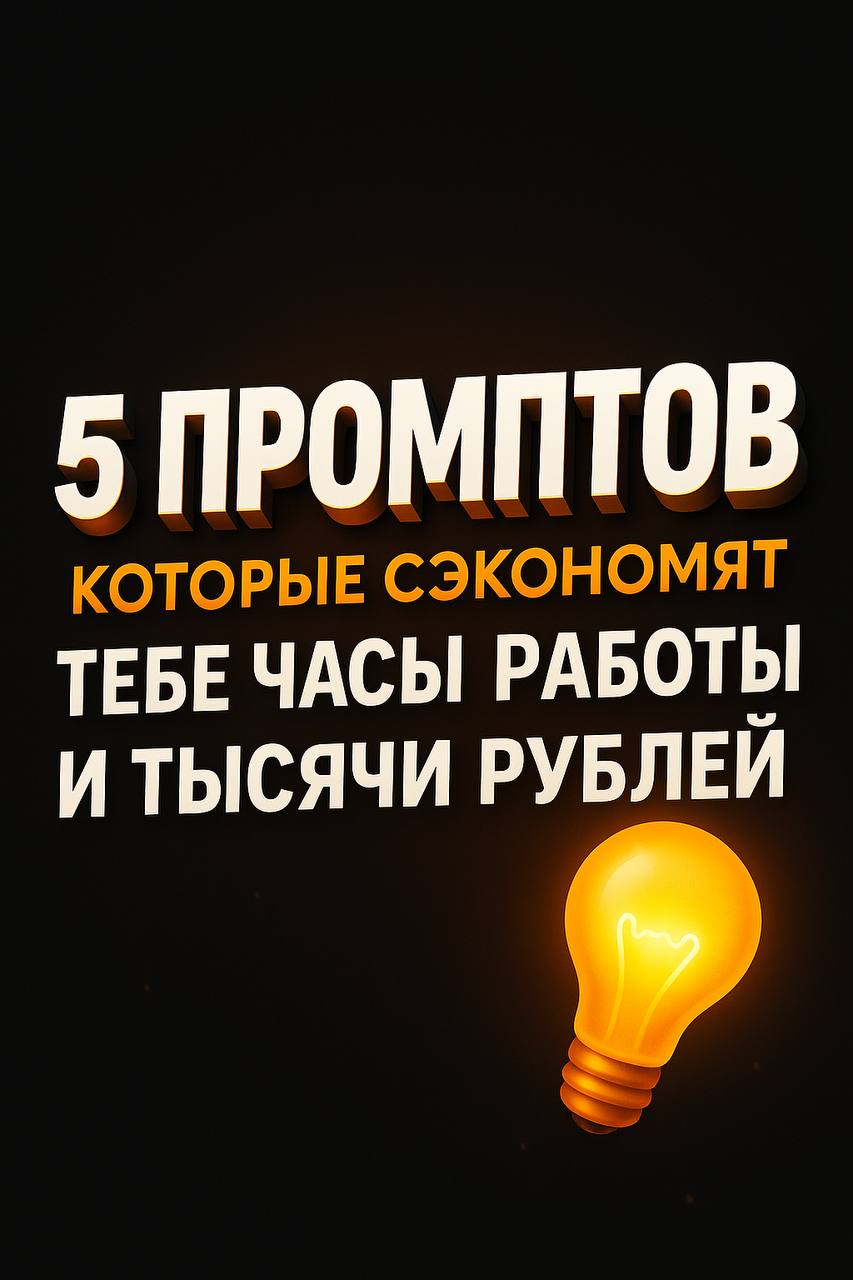 5 промптов, которые сэкономят тебе часы работы и тысячи рублей 💡
Ты до сих пор тратишь время на придумку постов, офферов и идей для бизнеса?
ИИ может закрыть половину задач твоего маркетолога за пару ... | Сетка — социальная сеть от hh.ru