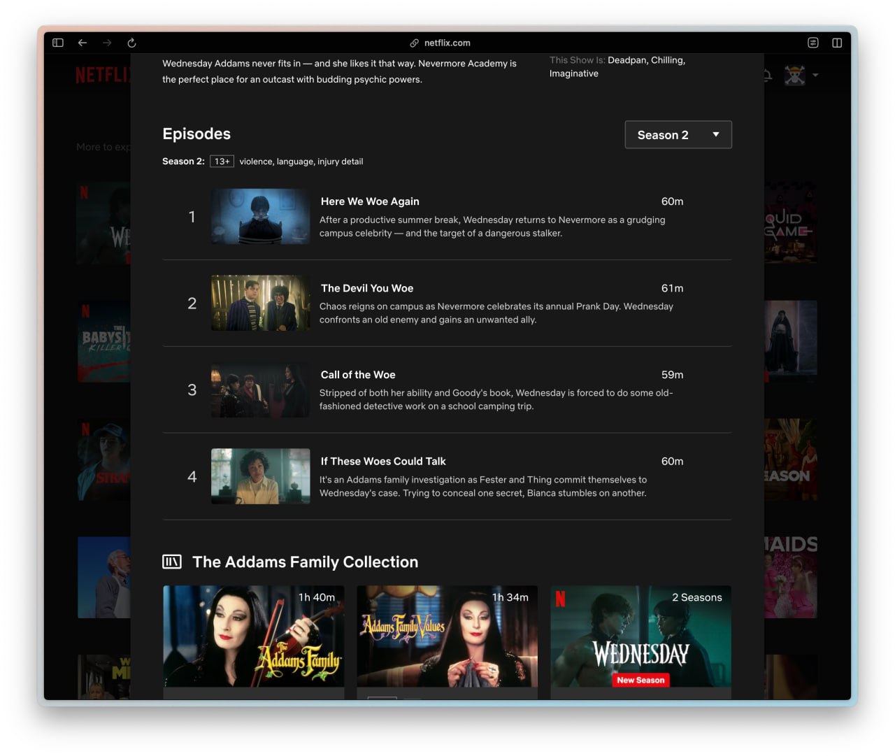 Второй сезон «Уэнсдей» вышел. Только что Netflix выпустили первые четыре серии.
Уэнсдей по-прежнему учится в академии Невермор, только теперь ей предстоит найти серийного убийцу | Сетка — социальная сеть от hh.ru