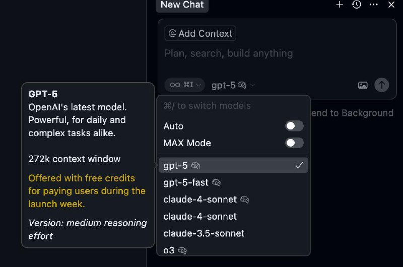 Вайб-кодерам на заметку
Новой моделькой gpt-5 от OpenAI можно пользоваться бесплатно в течение недели после выпуска. | Сетка — социальная сеть от hh.ru