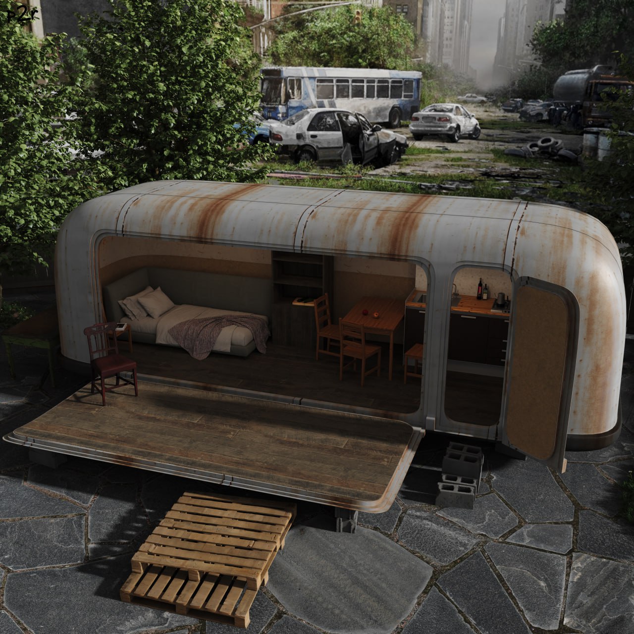 3D-визуализация экстерьера — ваш проект в любой реальности.
Жилище холостяка в постапокалиптическом городе.
Закажите визуализацию — получите четкое представление до начала работ | Сетка — социальная сеть от hh.ru