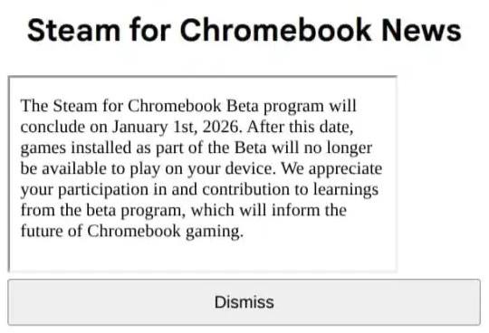 Официальное тестирование Steam для компьютеров Chromebook завершится 1 января 2026 года: после этой даты Steam-клиент и все установленные через него игры перестанут работать на устройствах Chromebook ... | Сетка — социальная сеть от hh.ru