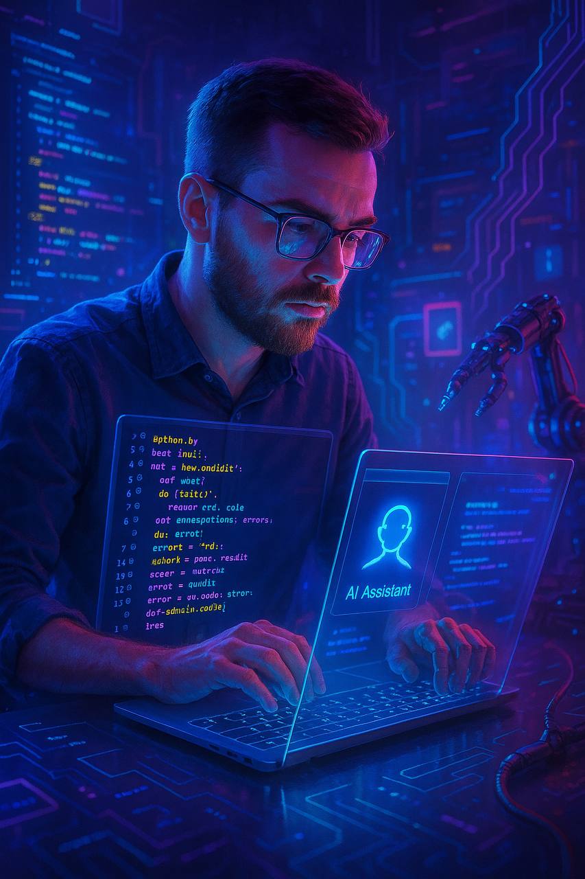 Пока мы тихо работаем над Mode Morph, внутри кипит жизнь: разработчик пишет код, стилист собирает образы, а цифровой шкаф учится понимать ваш стиль с полуслова. | Сетка — социальная сеть от hh.ru