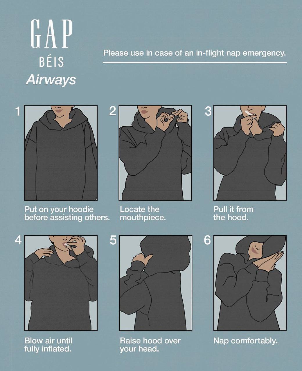 👚Gap придумали идеальное худи
Худи с надувной подушкой прямо в капюшоне. Идеально, чтобы вздремнуть где угодно — в самолёте, офисе или на особо унылом Zoom-звонке | Сетка — социальная сеть от hh.ru