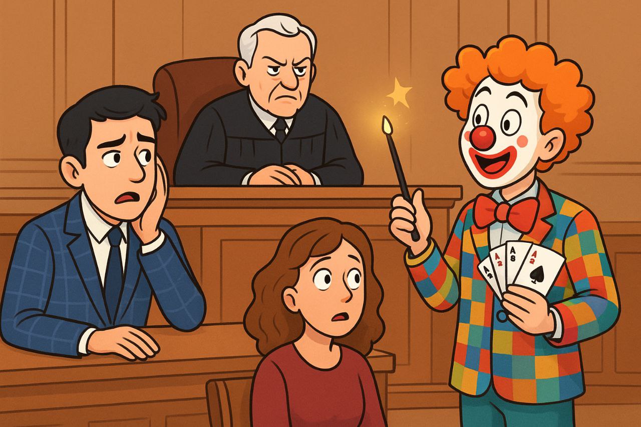 КОГДА ЮРИСТ В РОЛИ КЛОУНА 🤡
в дополнение к предыдущей новости. 
В минувший четверг я завершил дело о признании договора дарения квартиры недействительным.
Представлял ответчика | Сетка — социальная сеть от hh.ru