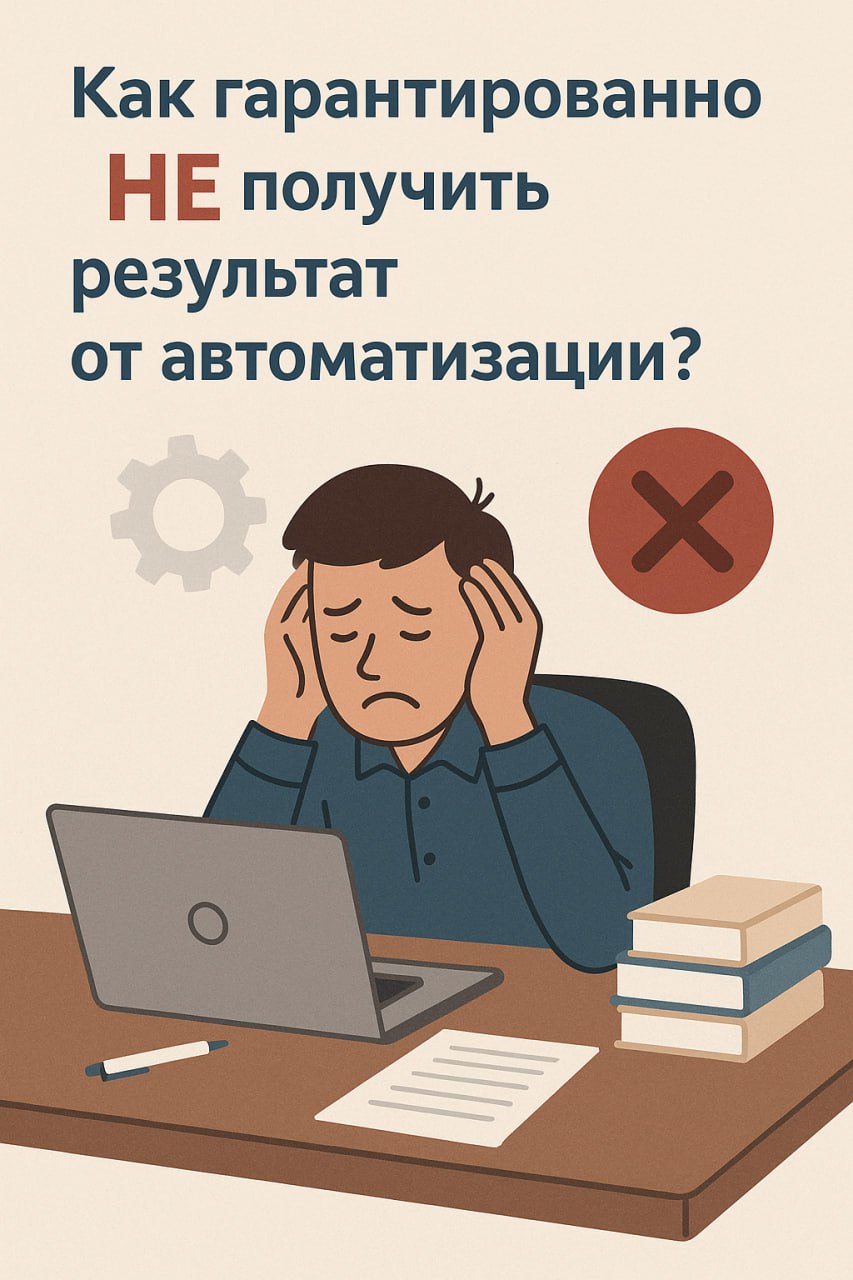 Как гарантированно НЕ получить результат от автоматизации? 🚫 (Секретные техники от 'специалистов')
Хотите вложить бюджет в автоматизацию и не получить ничего, кроме головной боли? Тогда этот пост — дл... | Сетка — социальная сеть от hh.ru
