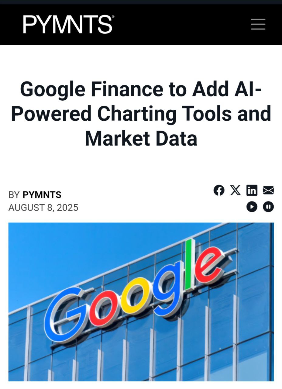 🔥 Google Finance совершил ИИ-революцию! Крупнейшее обновление за 19 лет
Google полностью переосмыслил свой сервис Finance, сделав ИИ его основой!
🤖💹 Главное новшество — AI-исследователь: теперь можно ... | Сетка — социальная сеть от hh.ru
