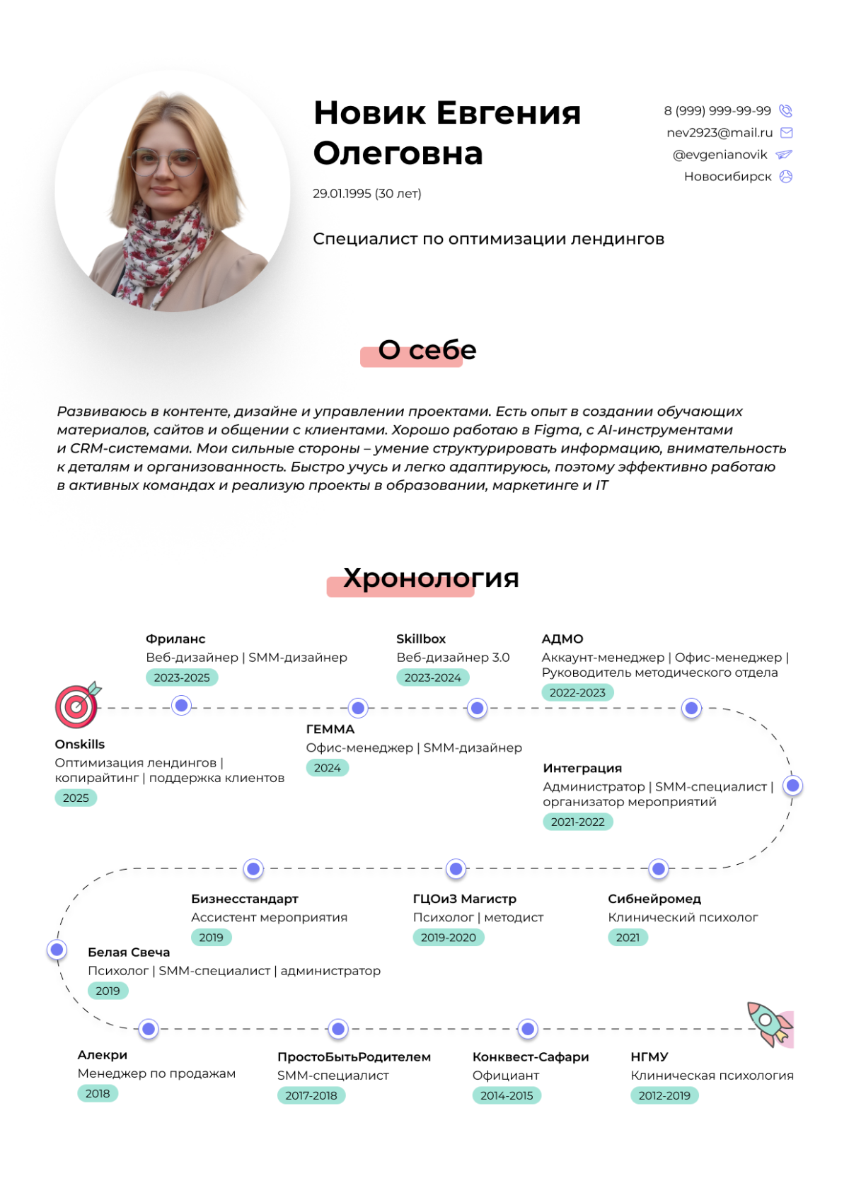 Как я сделала CV: и зачем вам тоже стоит попробовать | Сетка — социальная сеть от hh.ru