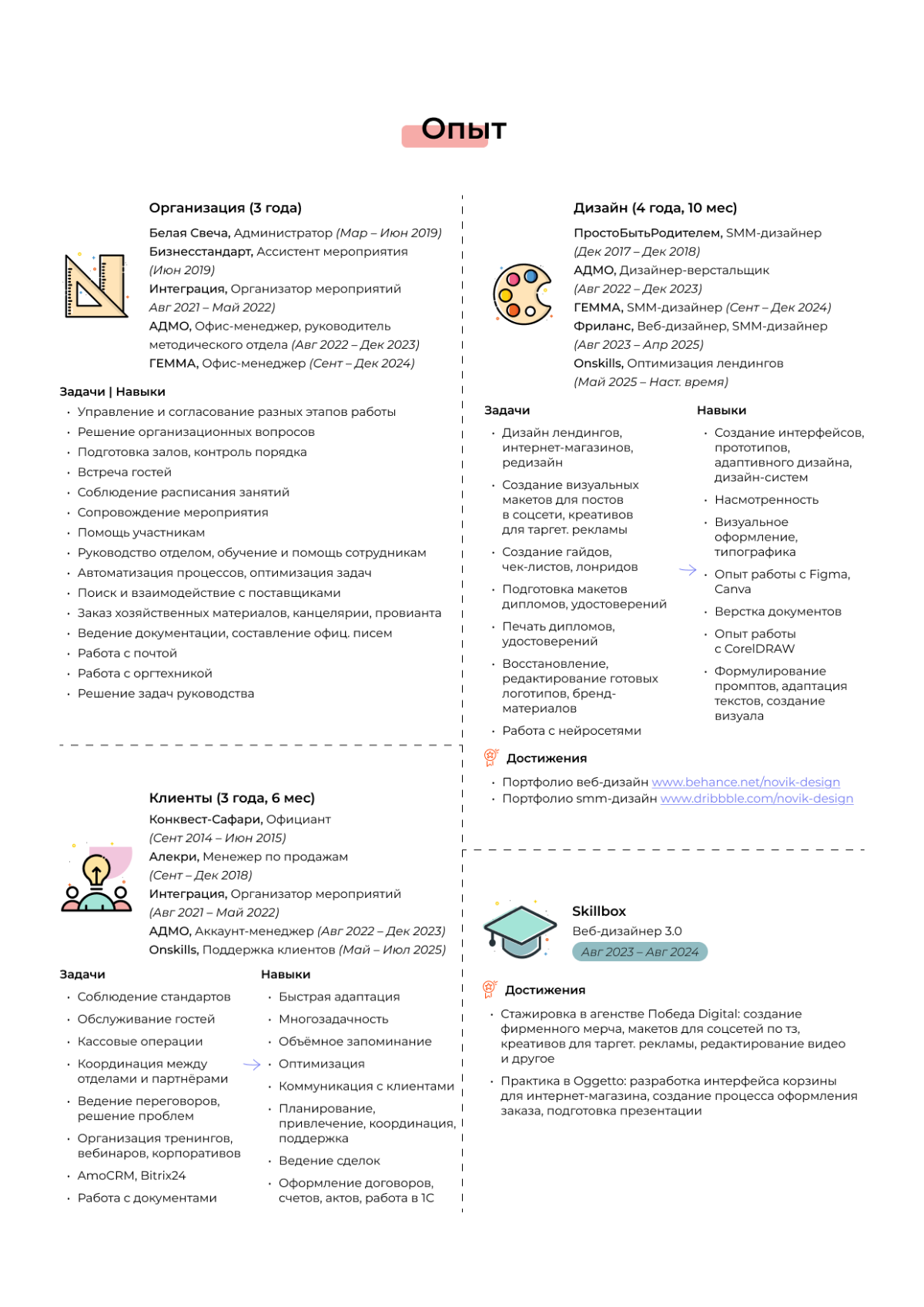 Как я сделала CV: и зачем вам тоже стоит попробовать | Сетка — социальная сеть от hh.ru