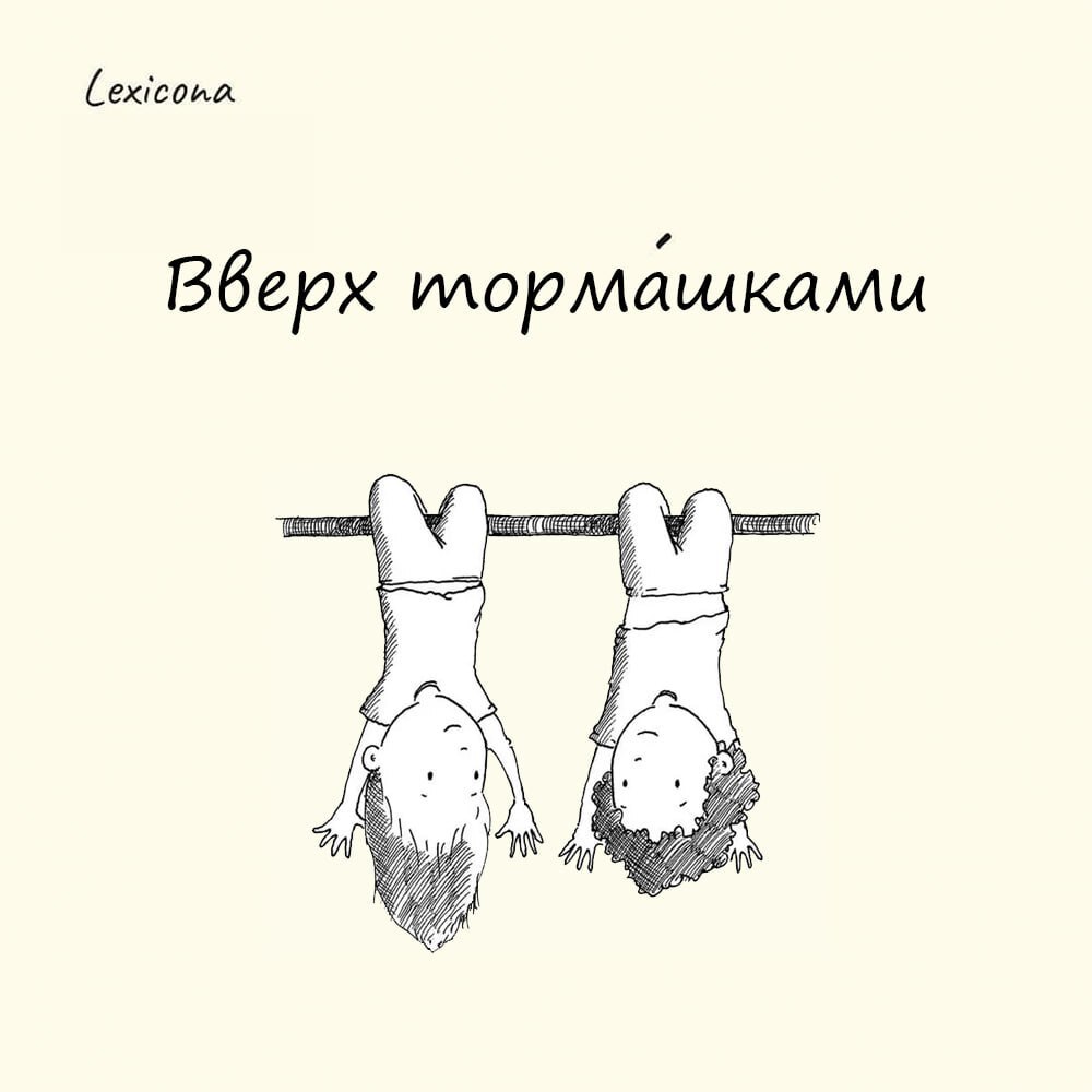 Вверх тормашками 🤔
Этимология этого выражения затемнена. Слово тормашки может восходить к глаголу тормошить, т. е. "теребить, переворачивать" | Сетка — социальная сеть от hh.ru