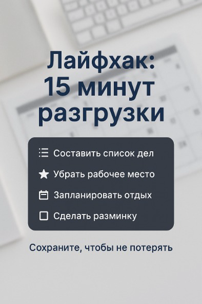 Лайфхак «15 минут разгрузки» | Сетка — социальная сеть от hh.ru