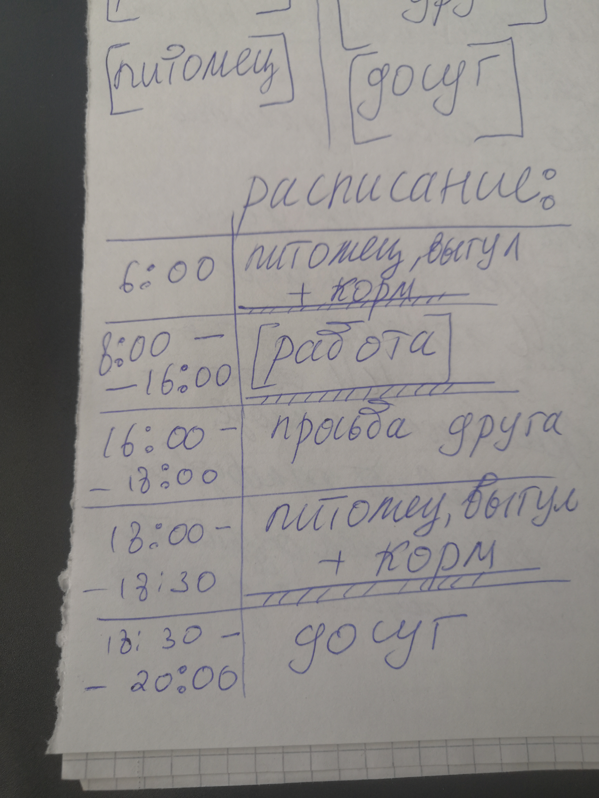 Составление личного расписания | Сетка — социальная сеть от hh.ru
