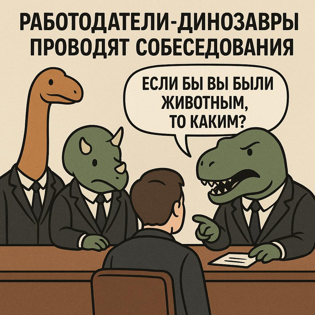 КОГДА РАБОТОДАТЕЛИ-ДИНОЗАВРЫ ПРОВОДЯТ СОБЕСЕДОВАНИЯ | Сетка — социальная сеть от hh.ru