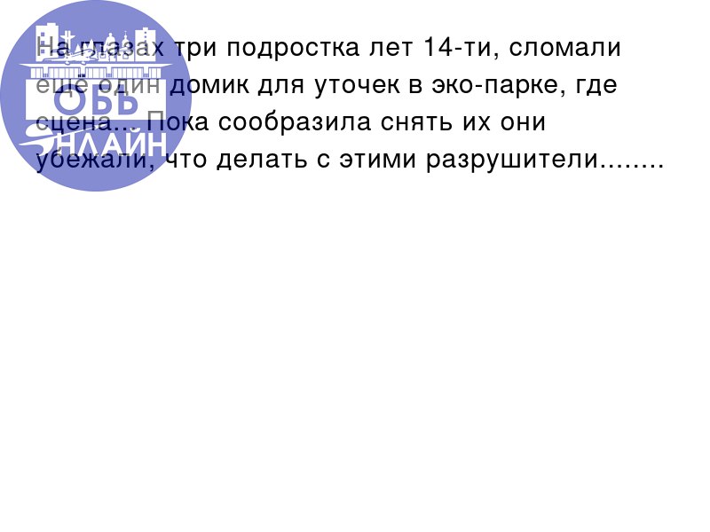 ↗ На глазах три подростка лет 14-ти, сломали ещё один домик для уточек в эко-парке, где сцена... Пока сообразила снять их они убежали, что делать с этими разрушители........
vk | Сетка — социальная сеть от hh.ru
