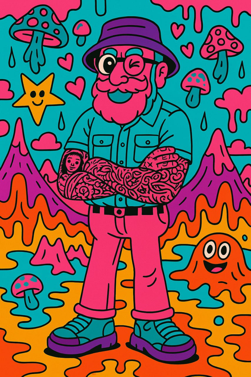 🍄 Преврати себя в психоделического мультяшного персонажа!
Хотите увидеть себя героем андеграундного комикса из 60-х? Этот промпт для ChatGPT-4o возьмет ваше фото и превратит его в яркий, "триповый" и ... | Сетка — социальная сеть от hh.ru