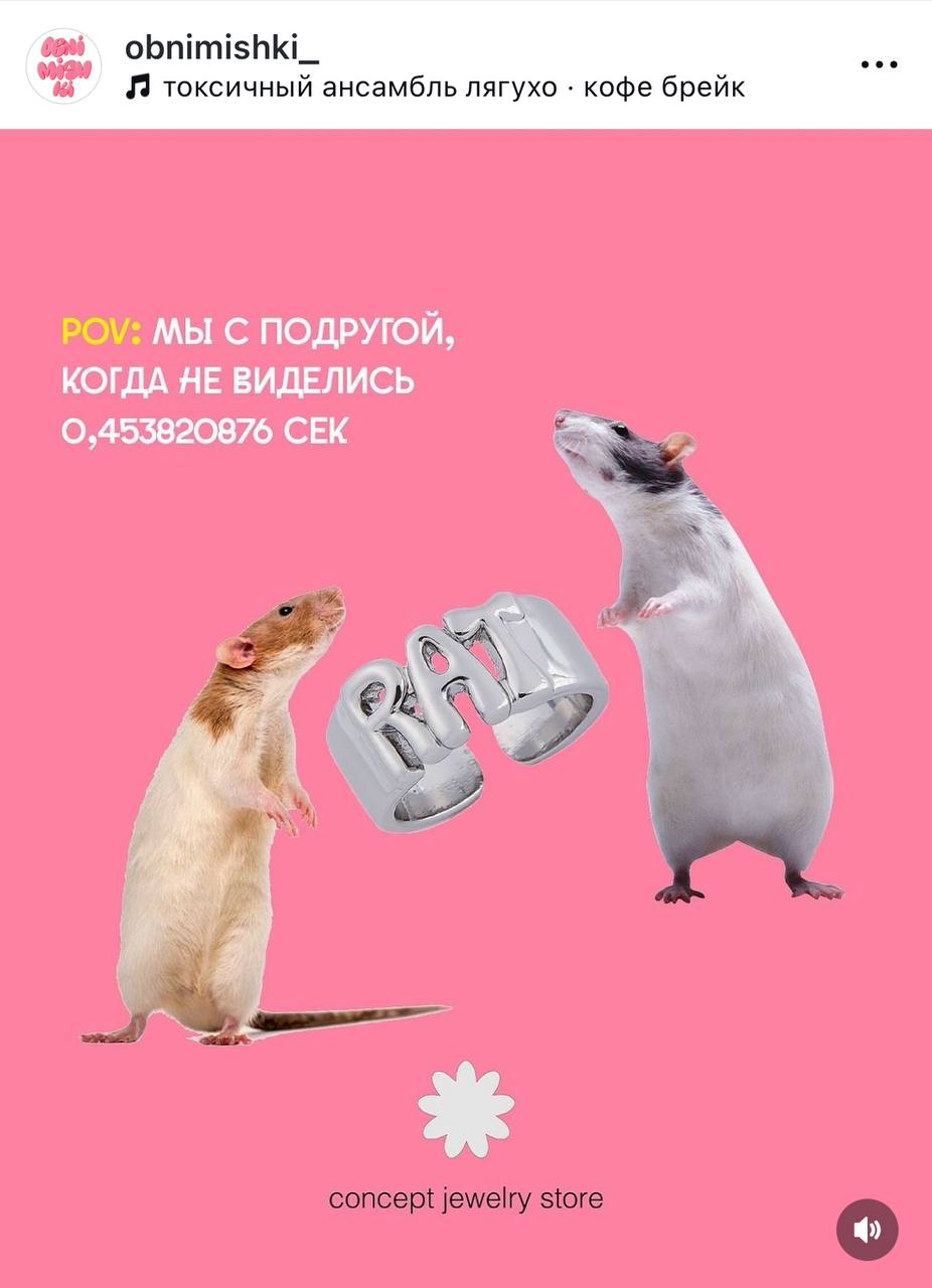 Московские ювелиры показали кольцо для самых настоящих крысок. Найти серебряный шедевр можно на Wildberries.
Берём для обсуждения сплетен 😍 | Сетка — социальная сеть от hh.ru