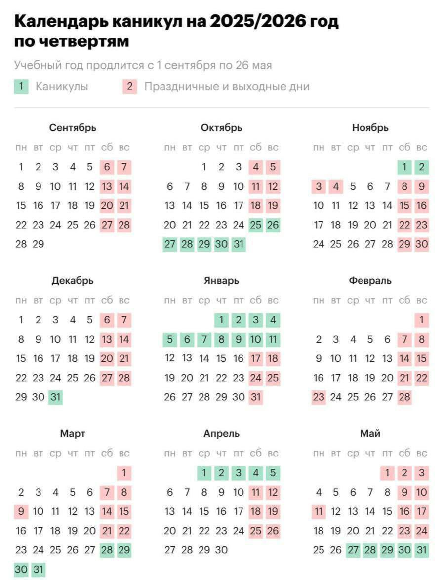 График школьных каникул на предстоящий учебный год утвердило Минпросвещения РФ | Сетка — социальная сеть от hh.ru
