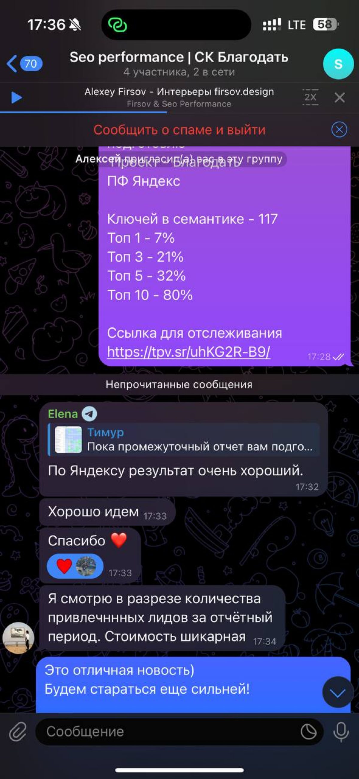 Отзыв клиента о Seo продвижении Дизайн интерьеров Москва | Сетка — социальная сеть от hh.ru