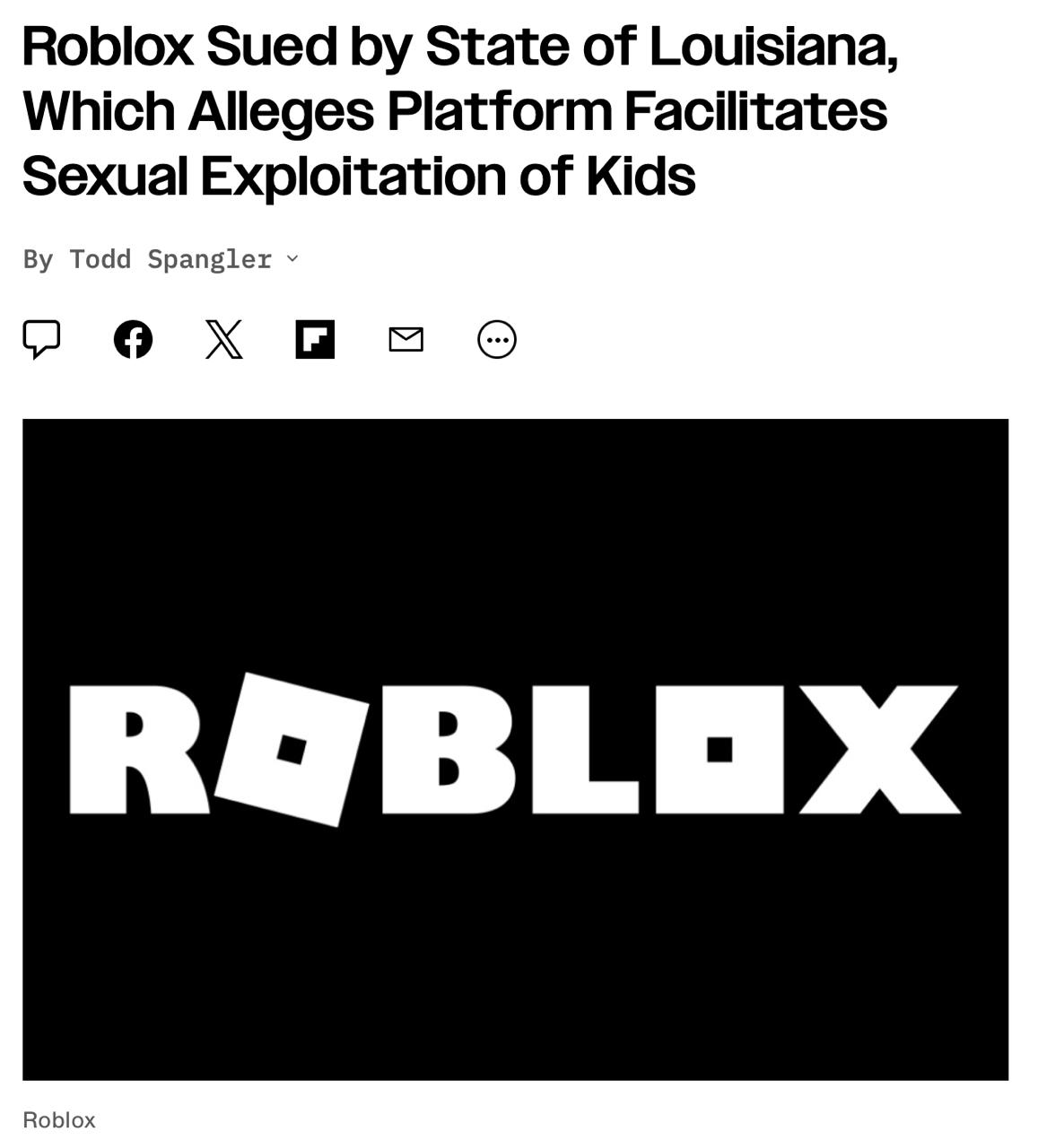 В США наносят серьёзный удар по Roblox. Генпрокурор штата Луизиана подал в суд на компанию, обвинив платформу в недостаточной защите детей от злоумышленников и вредоносного контента | Сетка — социальная сеть от hh.ru