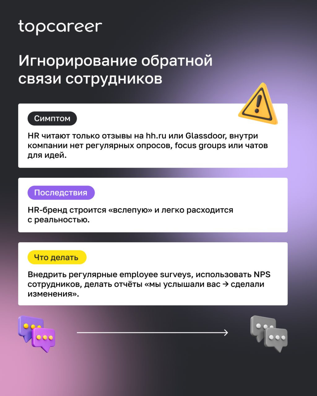 ❗️ Ошибки в формировании бренда работодателя могут стоить компании очень дорого: воронка найма растягивается, появляется недоверие со стороны сотрудников, растет текучесть | Сетка — социальная сеть от hh.ru