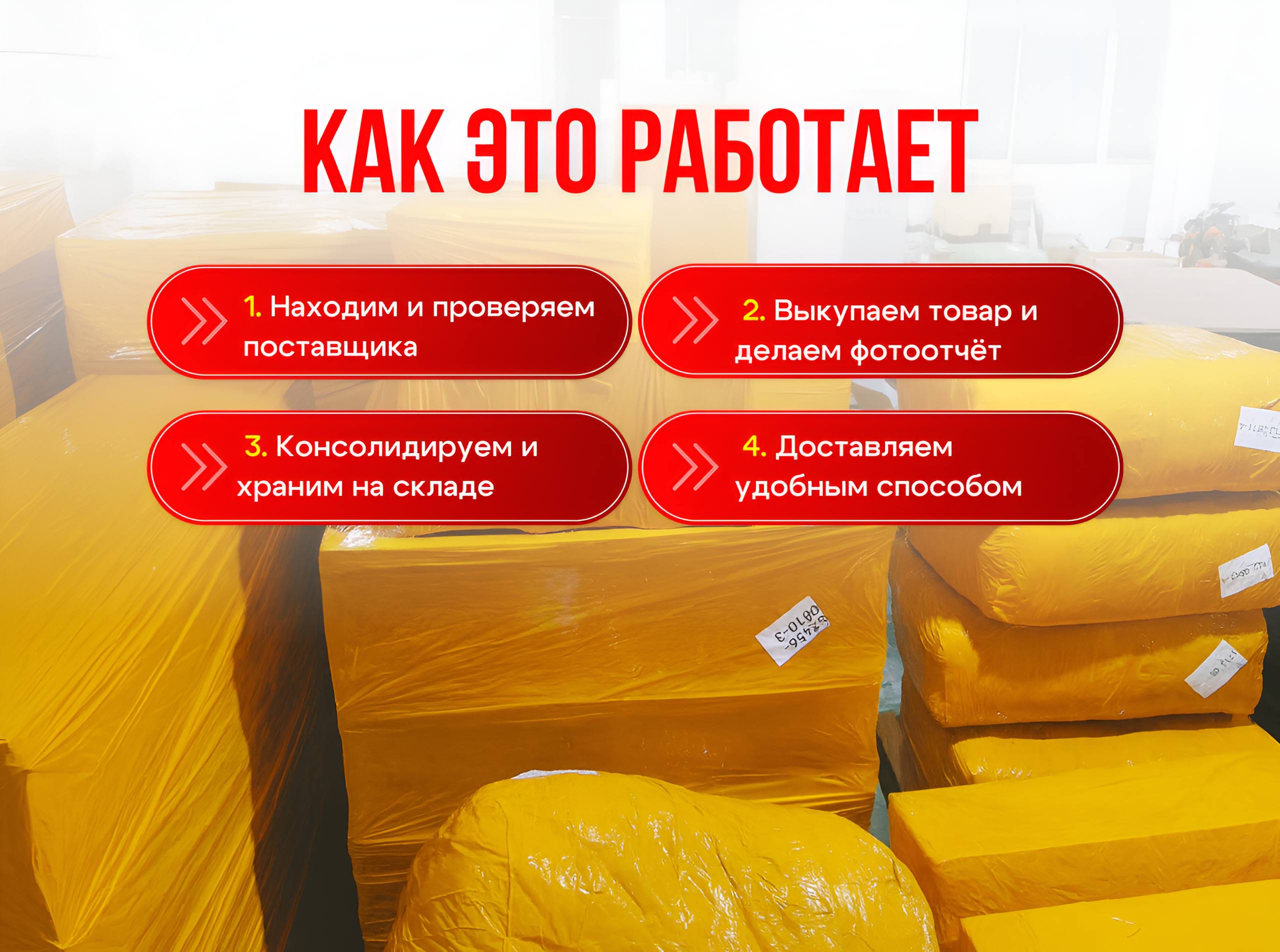 Оформление слайдов для Авито (карго)
Задача: создать продающую презентацию из 6 слайдов для услуги «Доставка и выкуп товаров из Китая» | Сетка — социальная сеть от hh.ru
