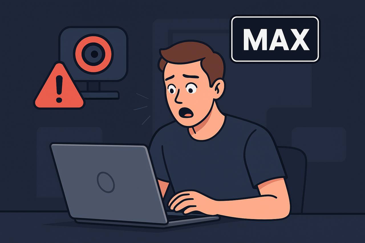 🚨 MAX замечен за скрытой съёмкой пользователей
😑 Пользователь случайно обнаружил, что мессенджер MAX автоматически включает камеру и делает фото без предупреждения | Сетка — социальная сеть от hh.ru