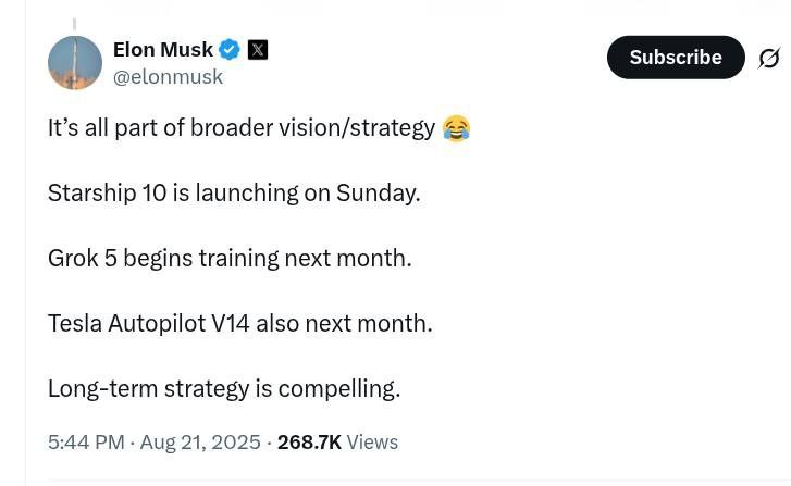 ✨Илон Маск анонсировал Grok 5 — модель, которая, по его словам, будет «сокрушительно хорошей» и должна появиться до конца 2025 года.
Но давайте смотреть на это в контексте всей индустрии | Сетка — социальная сеть от hh.ru