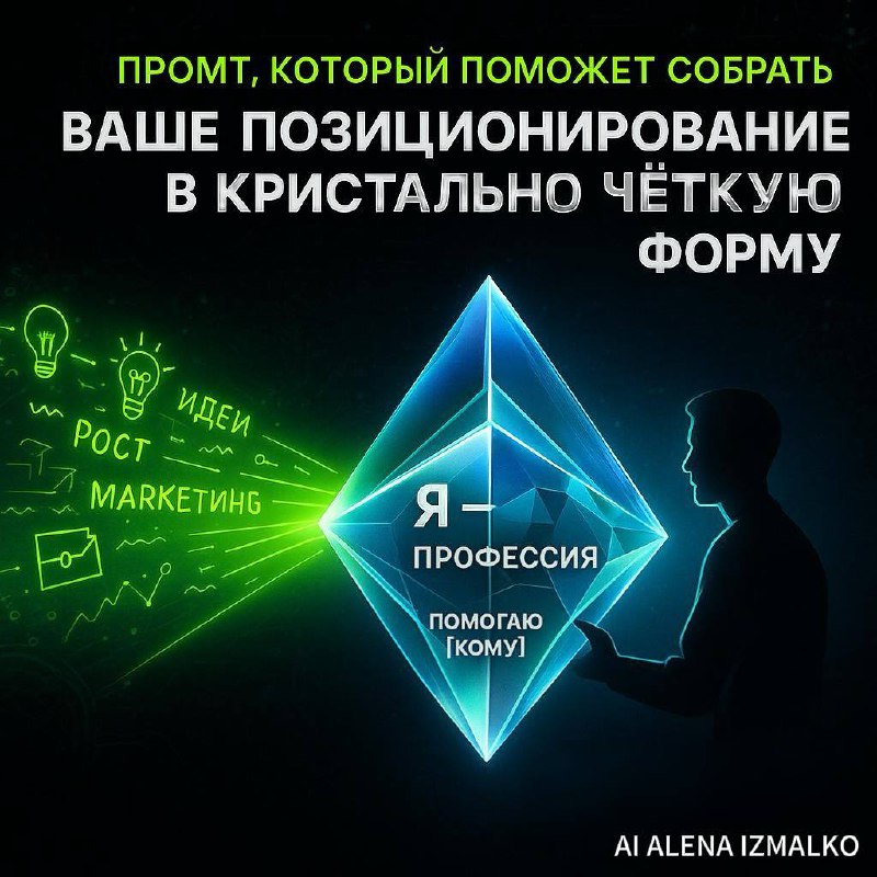 💎 Промт, который поможет собрать ваше позиционирование в кристально чёткую форму
Если достижения и регалии до сих пор разбросаны по кусочкам, этот промт соберёт их в единое понятное описание | Сетка — социальная сеть от hh.ru