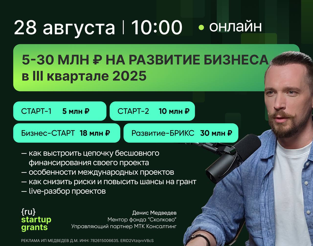 До 30 млн ₽ на развитие бизнеса безвозвратно от государства в 2025
По данным Dsight за 2 года венчурный рынок России обрушился на 97 | Сетка — социальная сеть от hh.ru