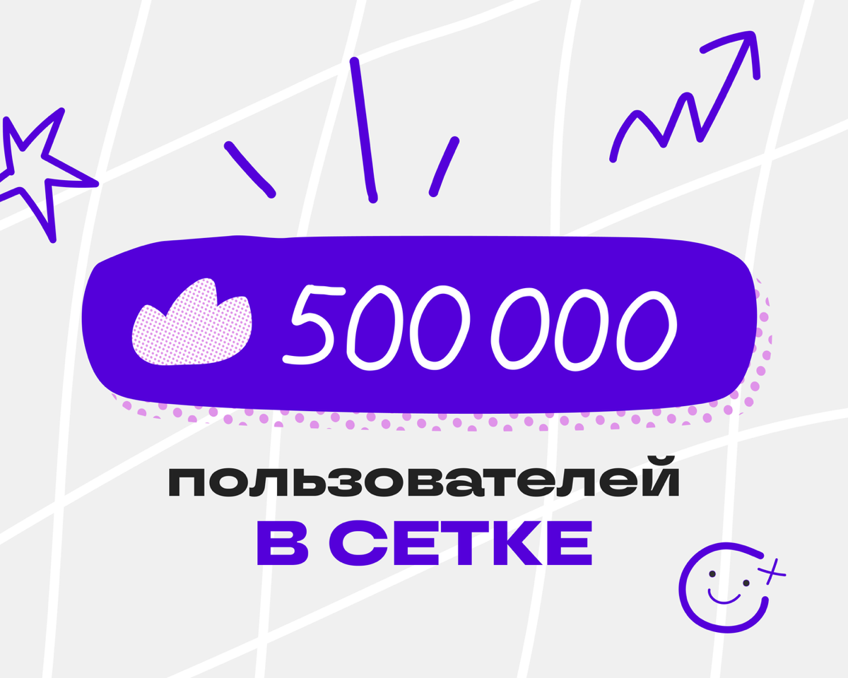 Нас уже полмиллиона! 🎉 | Сетка — социальная сеть от hh.ru