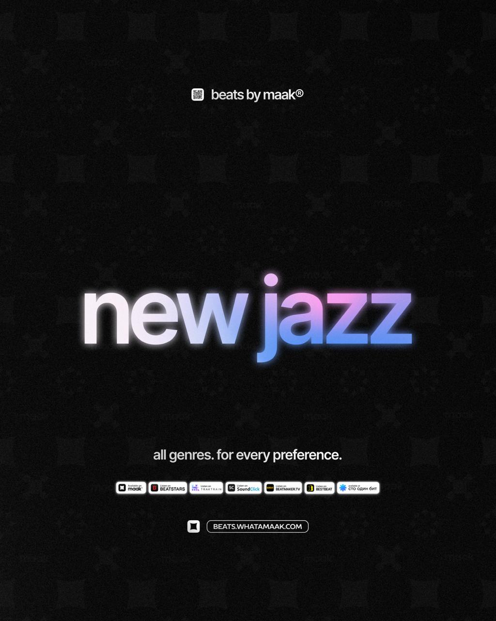🎵 «New Jazz биты» ╳ от maak®
ℹ️ В нашем каталоге более 400 различных аранжировок, в самых популярных жанрах, на любой вкус и предпочтения | Сетка — социальная сеть от hh.ru