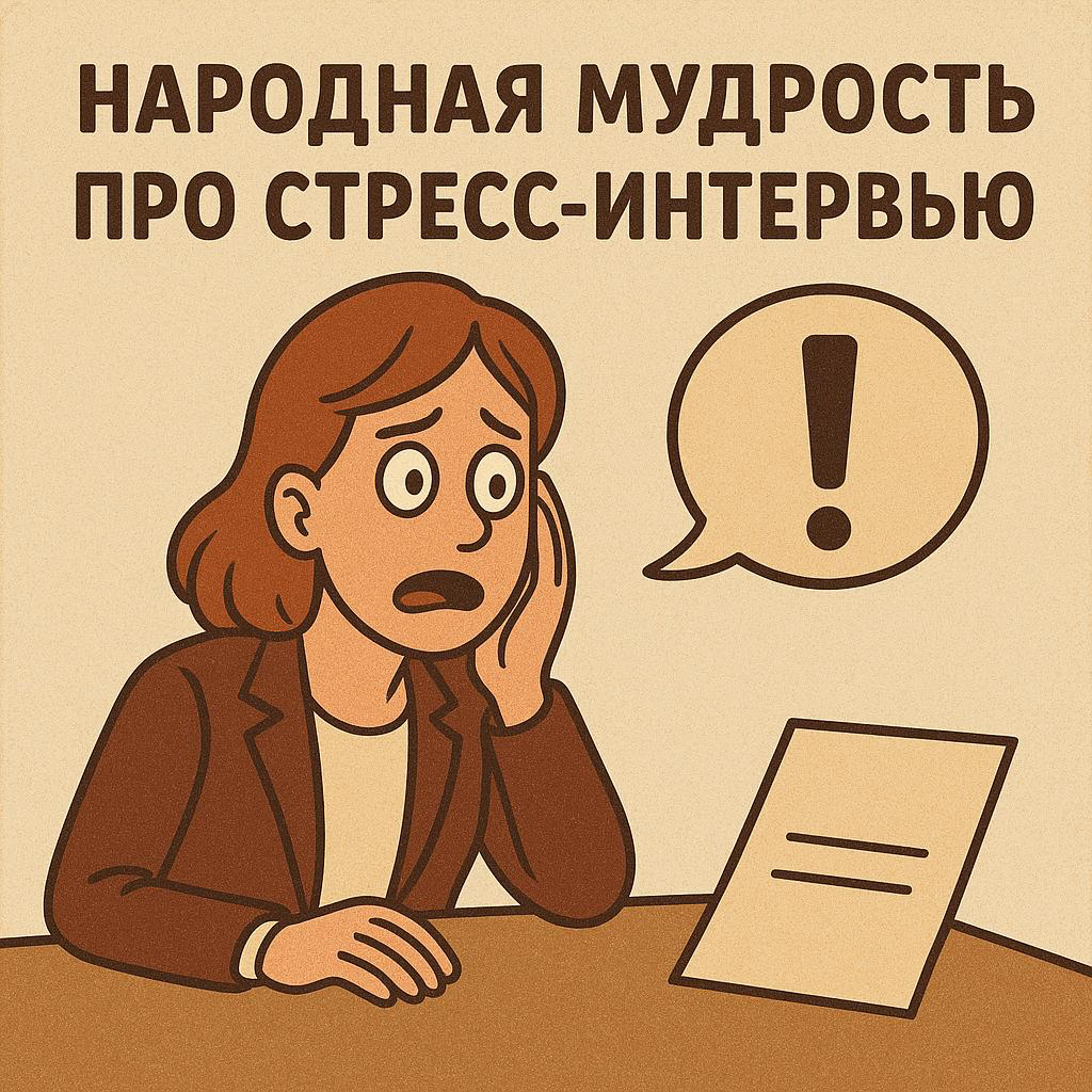 «Народная мудрость» про стресс-интервью 😁: | Сетка — социальная сеть от hh.ru