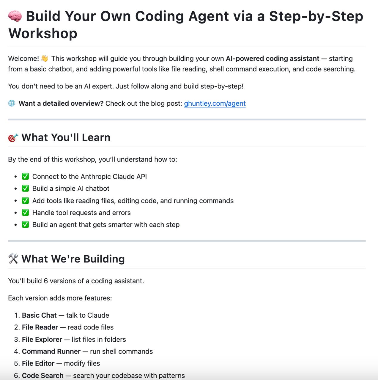 👣 Build Your Own Coding Agent via a Step-by-Step Workshop
Workshop по Go для тех, кто хочет собрать своего собственного кодинг-агента | Сетка — социальная сеть от hh.ru