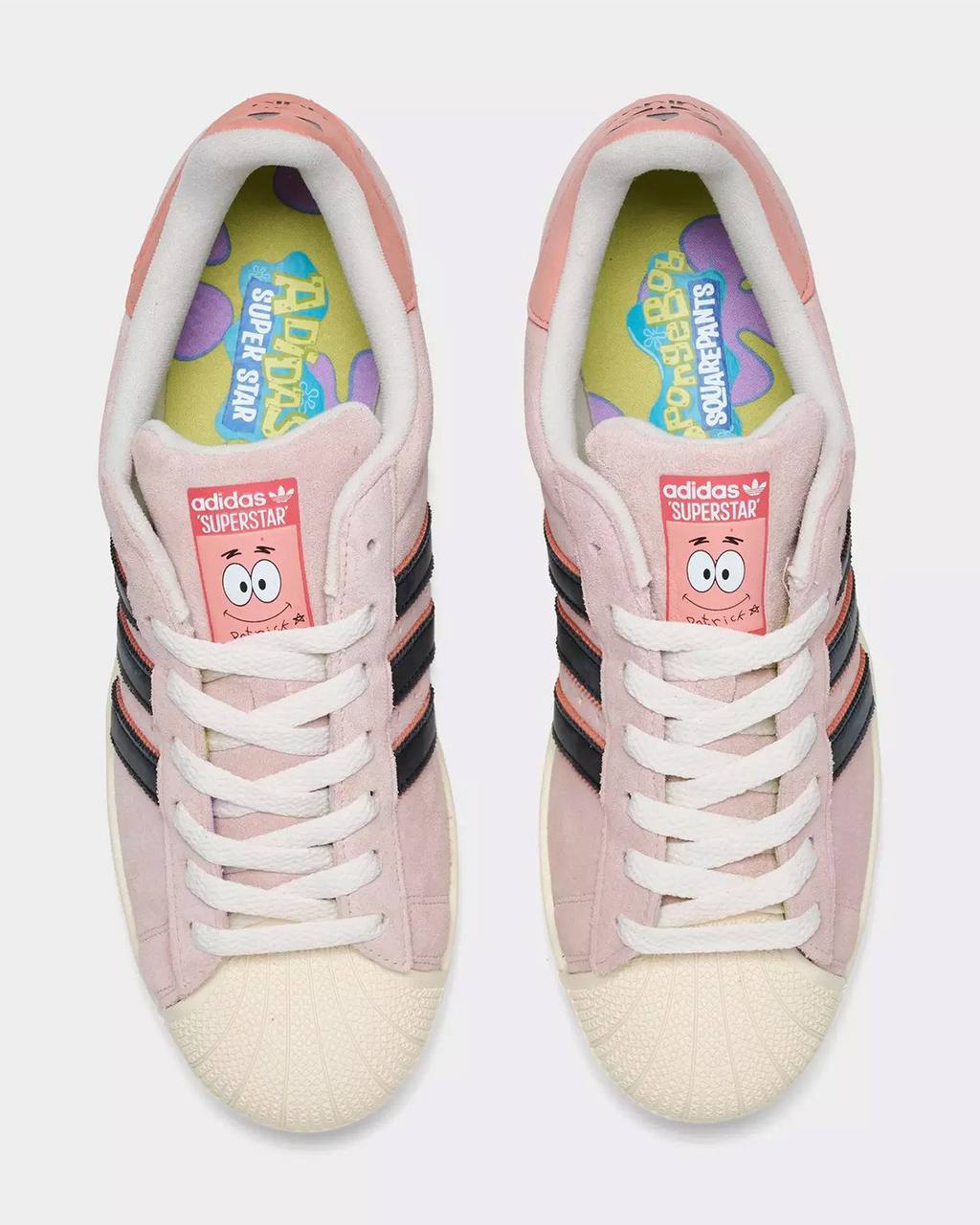 ААА, кроссовки с ПАТРИКОМ дропнул Adidas! Это модель superstar с портретом Патрика на язычке, стельками Adidas, оформленными в стиле заставки Спанч Боба, и морской подошвой | Сетка — социальная сеть от hh.ru