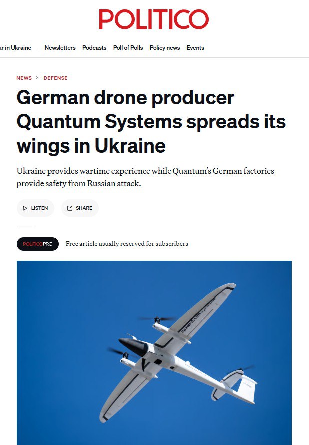 ‘Немецкий производитель беспилотников Quantum Systems открыл секретные цеха на Украине’ – Politico
‘Россия охотится и атакует военные заводы | Сетка — социальная сеть от hh.ru