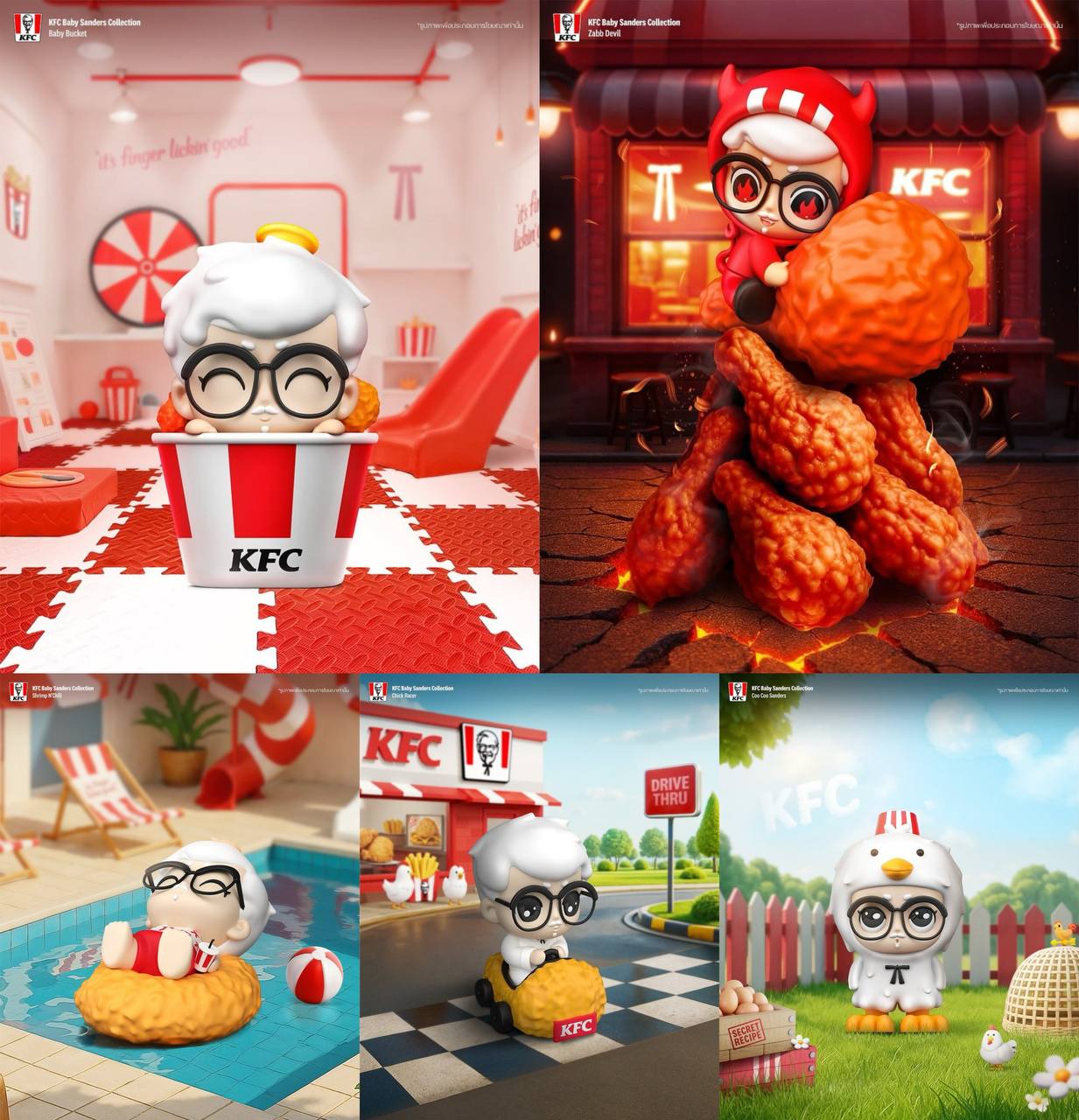 #disimon 🍚🍚🍚
В Таиланде KFC запускает коллекцию блайнд-боксов — KFC Baby Sanders 🍗
Внутри — 7 разных минифигурок (одна из них: секретная) полковника Сандерса, которые будут выпадать рандомно | Сетка — социальная сеть от hh.ru
