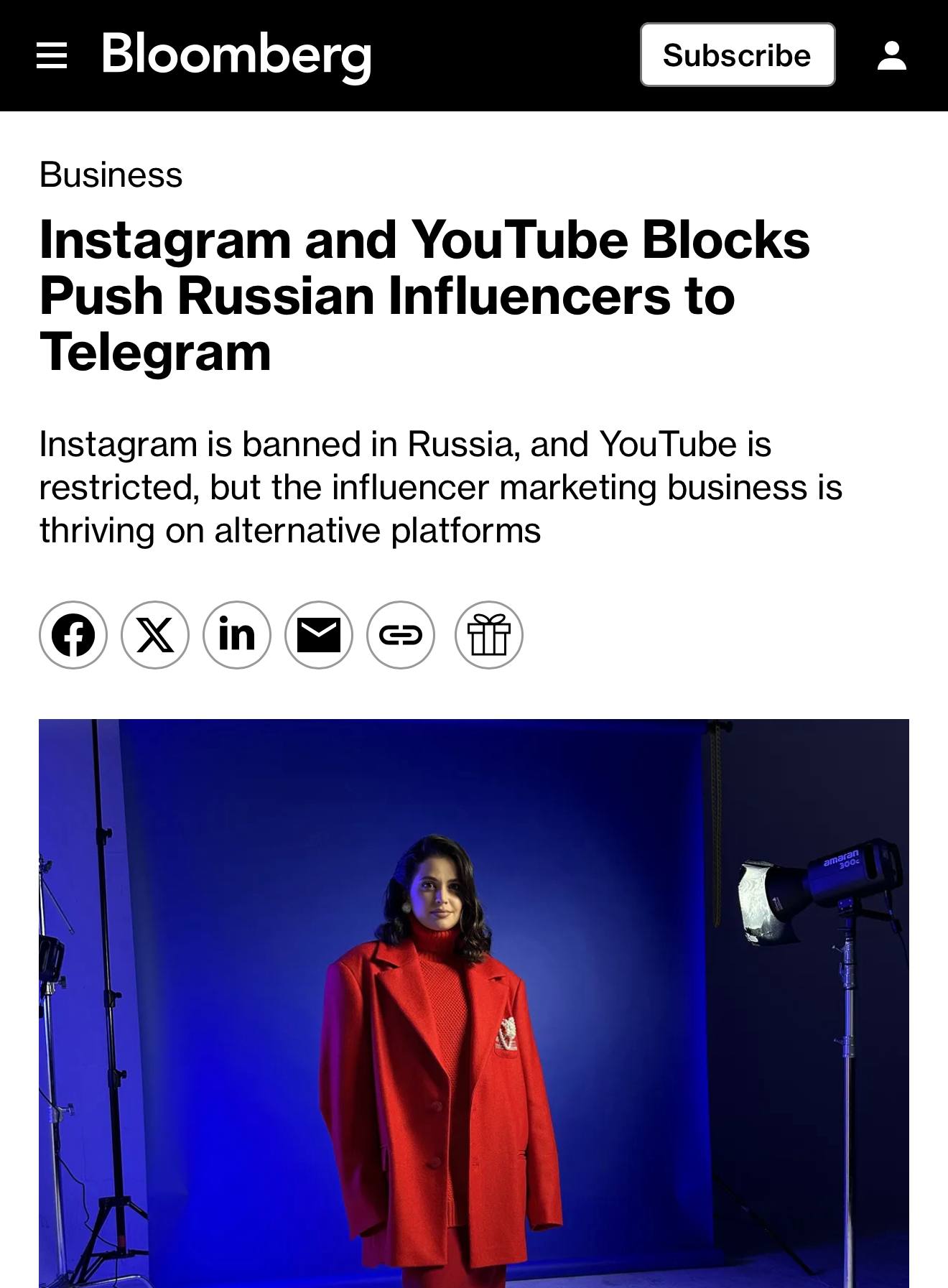 Bloomberg выпустил текст о российских инфлюенсерах в условиях блокировок иностранных платформ | Сетка — социальная сеть от hh.ru