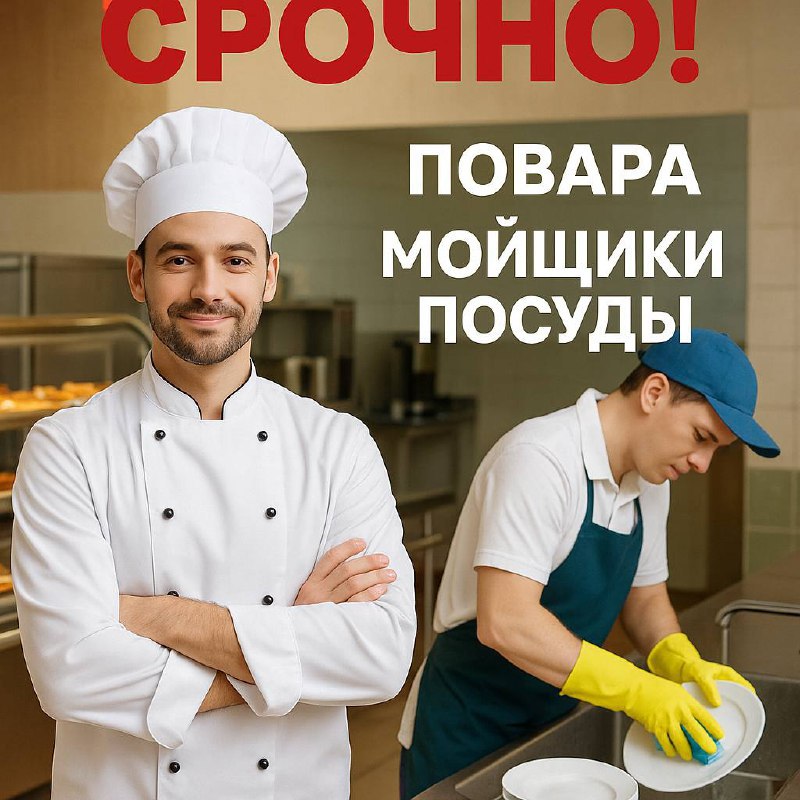 🚨 СРОЧНО! В столовую требуются:
👨‍🍳 Повара
🧽 Мойщики посуды
📆 График: 5/2, с 07:00 до 16:00
💰 Выплаты: стабильные и вовремя
🍽 Питание и униформа: бесплатно
📞 Звоните и пишите:
+7-925-102-73-15
+7-925-... | Сетка — социальная сеть от hh.ru