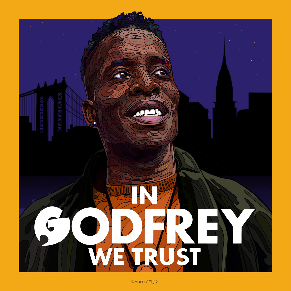 Концепт обложки для подкаста американского комика Godfrey. | Сетка — социальная сеть от hh.ru