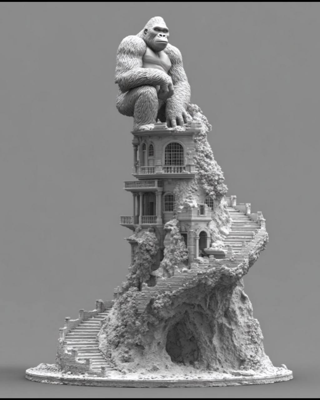 A 3D model of a building that King Kong climbs on is needed. The model should preferably be adapted for FDM printing. The height is approximately 25 cm | Сетка — социальная сеть от hh.ru