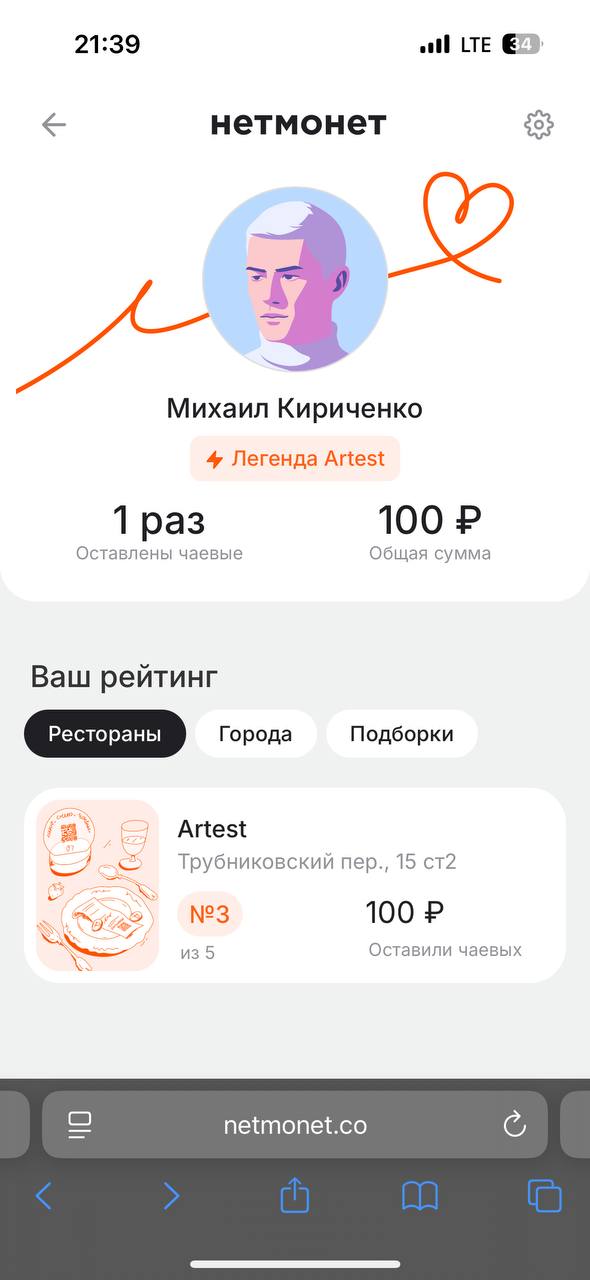 Ура. Мы сделали рейтинги. Теперь можно стать легендой любимых мест ⭐️
Первыми делаем виток в развитии рынка — идем в прямые коммуникации с гостем. Дальше — больше. На этом точно не остановимся | Сетка — социальная сеть от hh.ru
